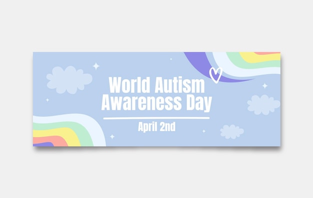 Olorful hand drawn autism awareness day facebook header