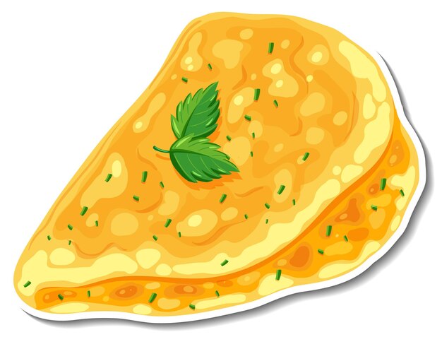 Omelette sticker on white background