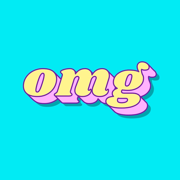 Omgワードレトロタイポグラフィ