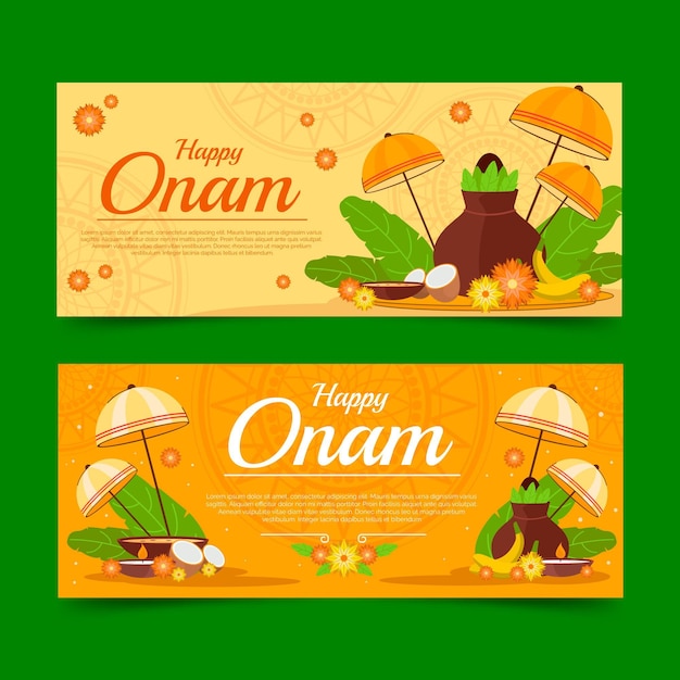 Free vector onam banners set