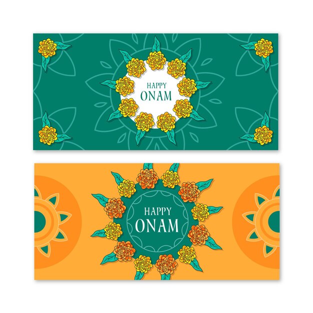 Onam horizontal banners collection