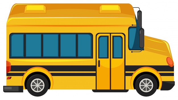 Free vector one big school bus on white background