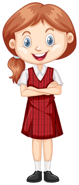 Free vector one happy girl in red uniform