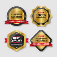 Free vector one hundred percent guarantee badge selection