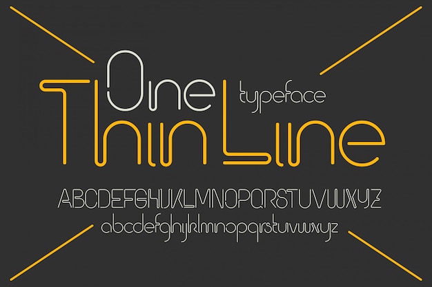 Free vector one line vector font set