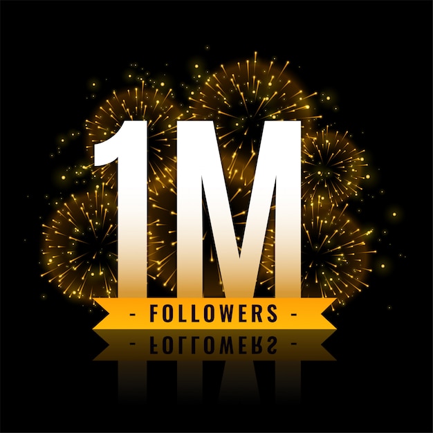 Free vector one million followers celebration fireworks banner