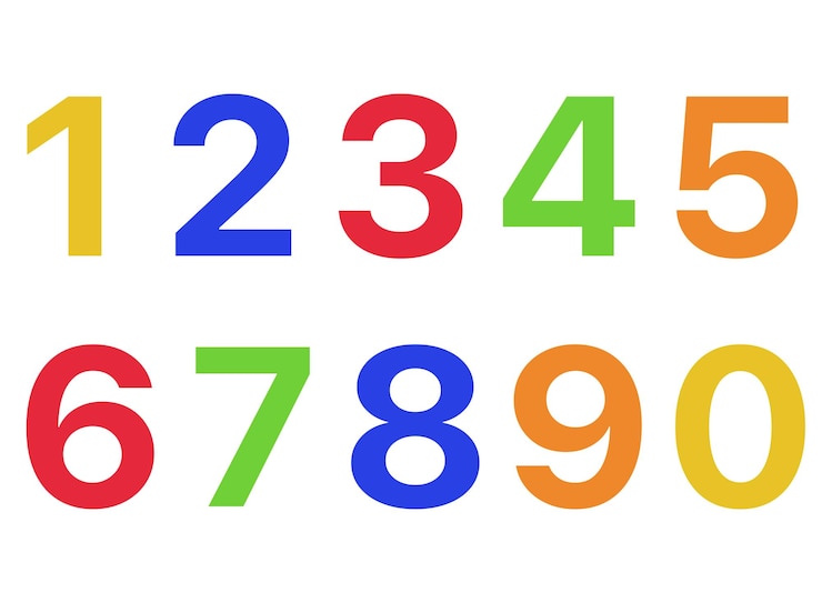 無料Vector 1 ～ 9 の数字フラット スタイル