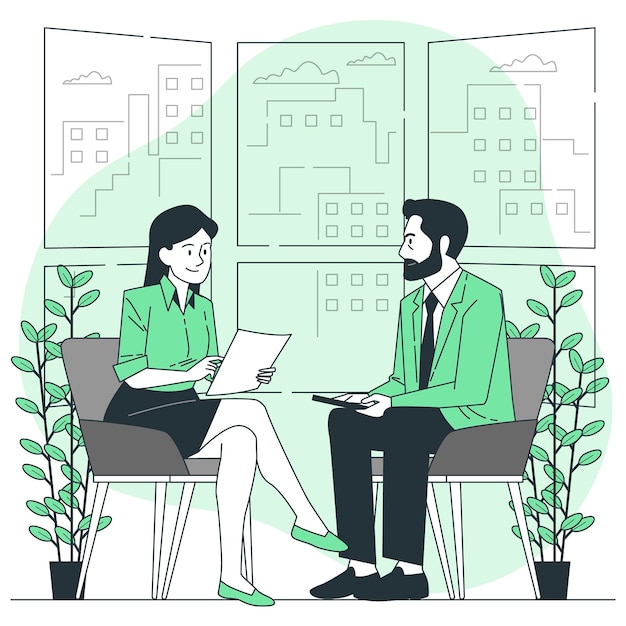 Free vector one to one meeting concept illustration