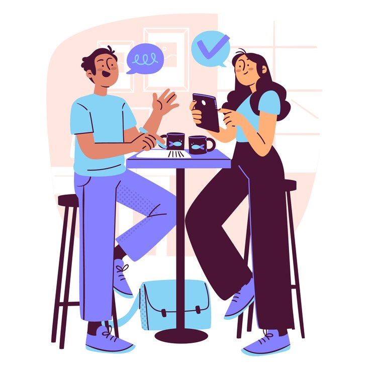 Free Vector one to one meeting concept illustration