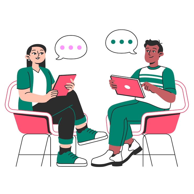 Free Vector one to one meeting concept illustration