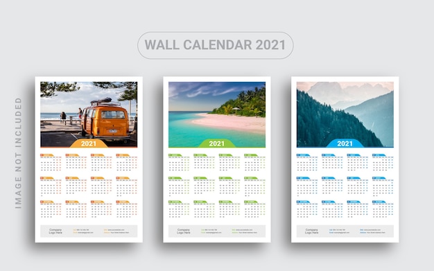 One page wall calendar 2021