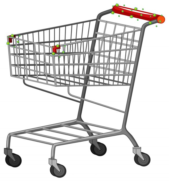 One shopping cart full of coronavirus cells