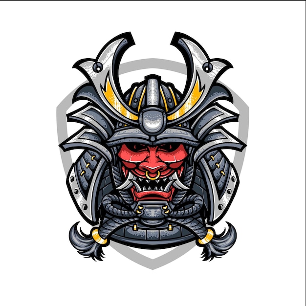 Они маска самурай векторный логотип