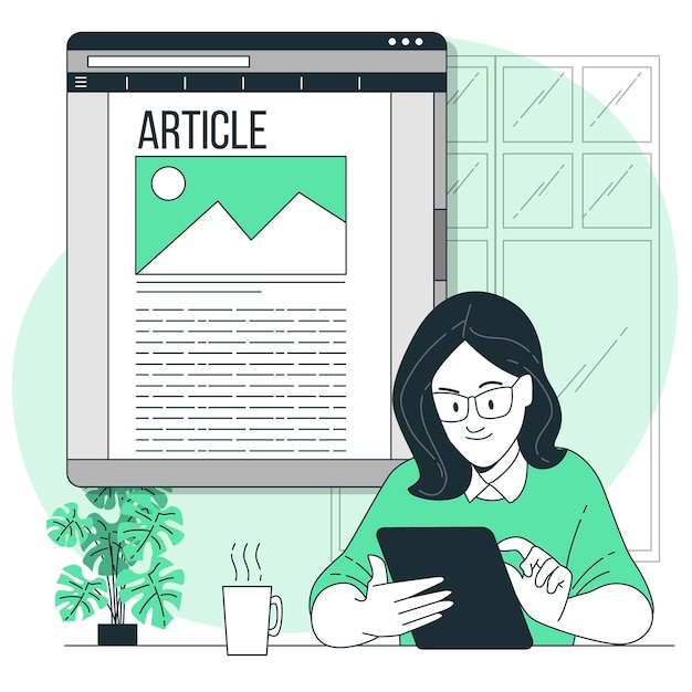 Free vector online article concept illustration