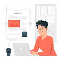 Free vector online article concept illustration