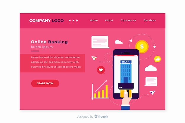 Online banking landing page