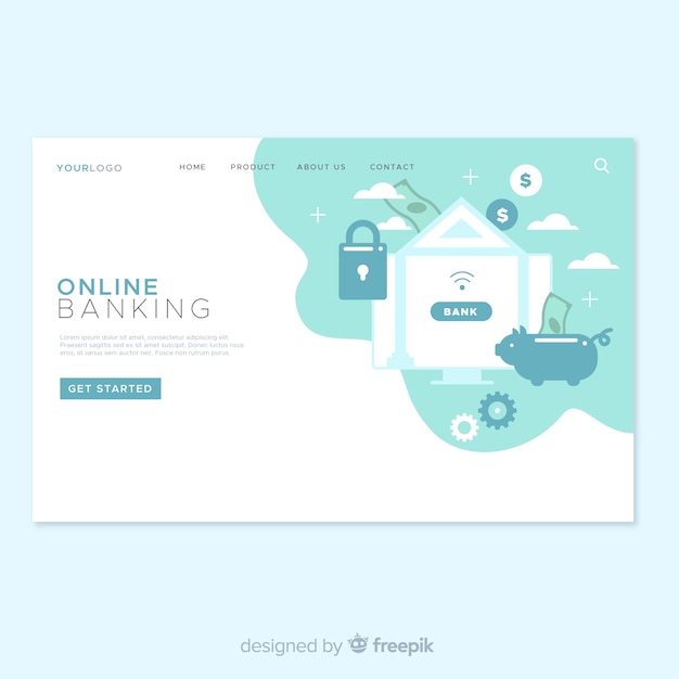 Online banking landing page