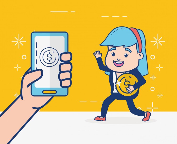 Free Vector online banking person