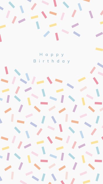 Free Vector online birthday greeting template vector with confetti sprinkle background
