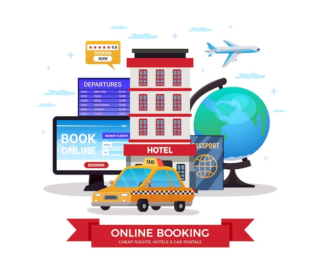 Free vector online booking illustration