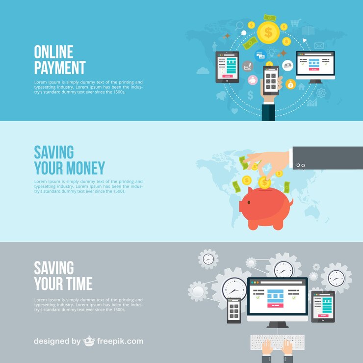Free Vector online business banners