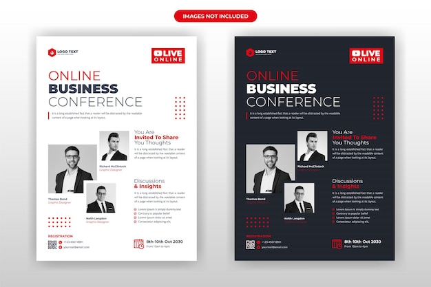 Online business conference flyer template design
