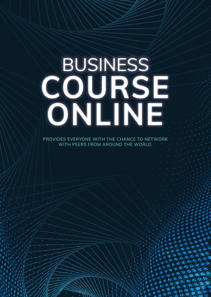 Free Vector online business course template network connection