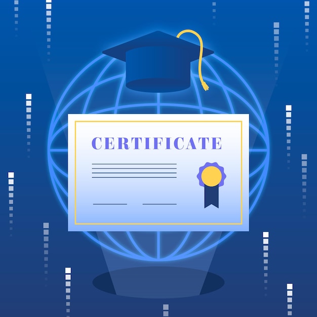 Vettore gratuito concetto di certificazione online