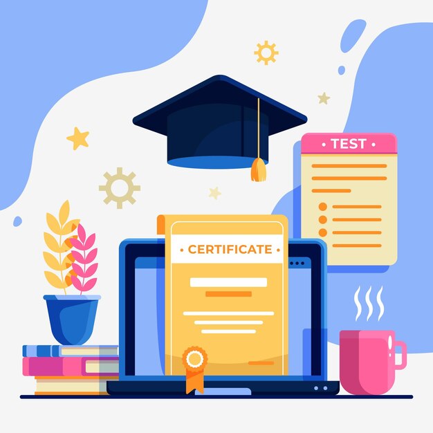 Free vector online certification concept
