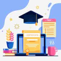 Free vector online certification concept