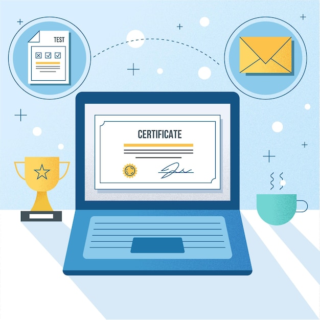 Free vector online certification concept