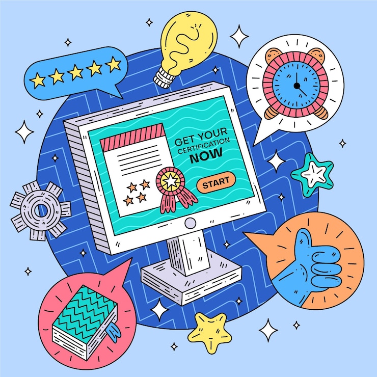 Free Vector online certification for graduation
