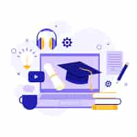 Free vector online certification illustration