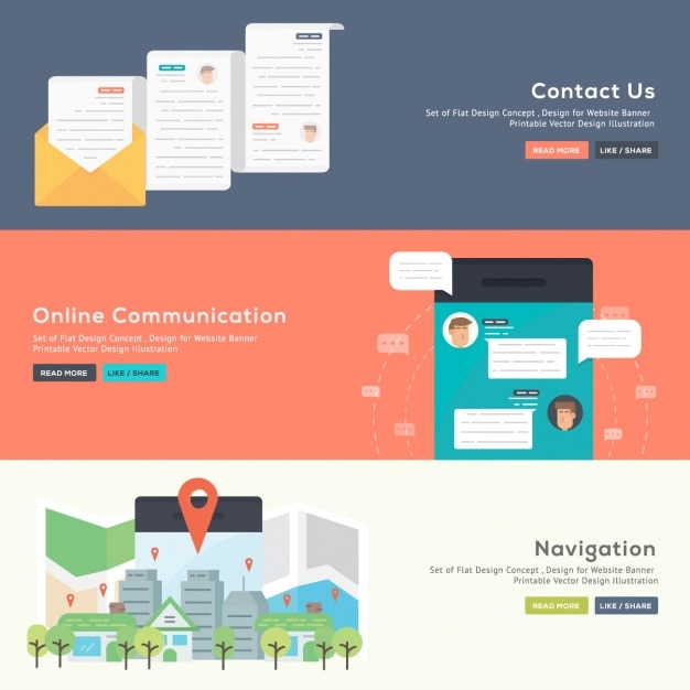 Free vector online communication set