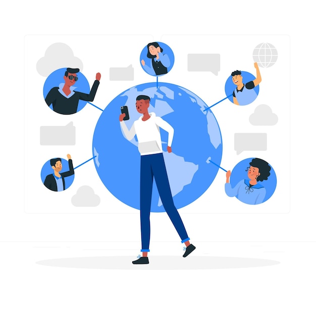 Free vector online connection concept illustration