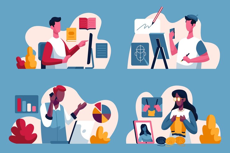 Free Vector online courses concept