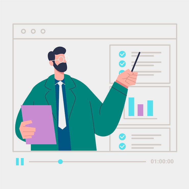 Free Vector online courses concept