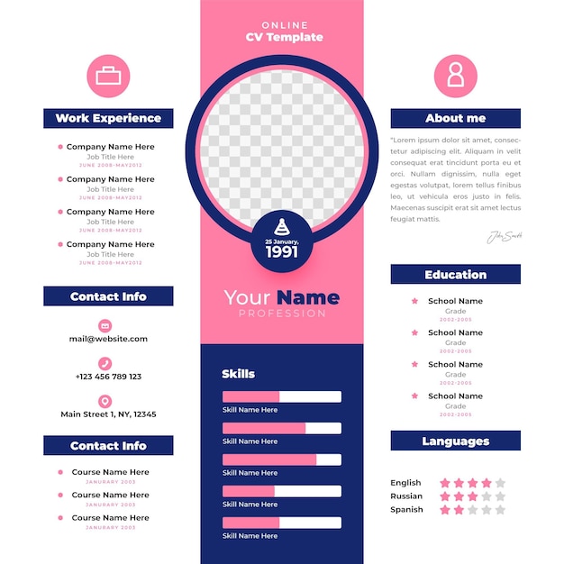 Online curriculum vitae template