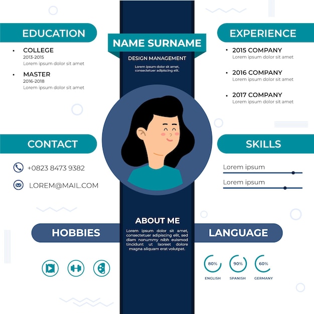 Free vector online cv concept