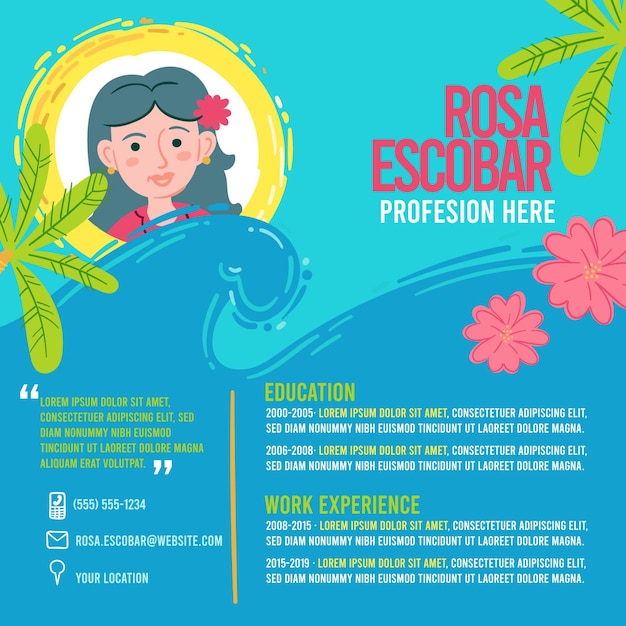 Free vector online cv concept