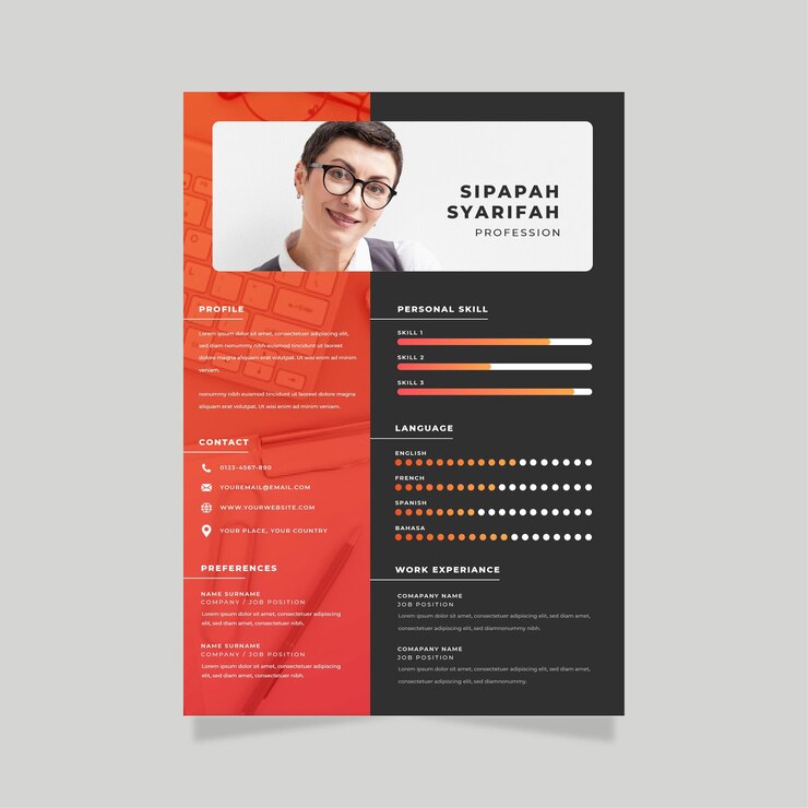 Free Vector online cv employee poster template