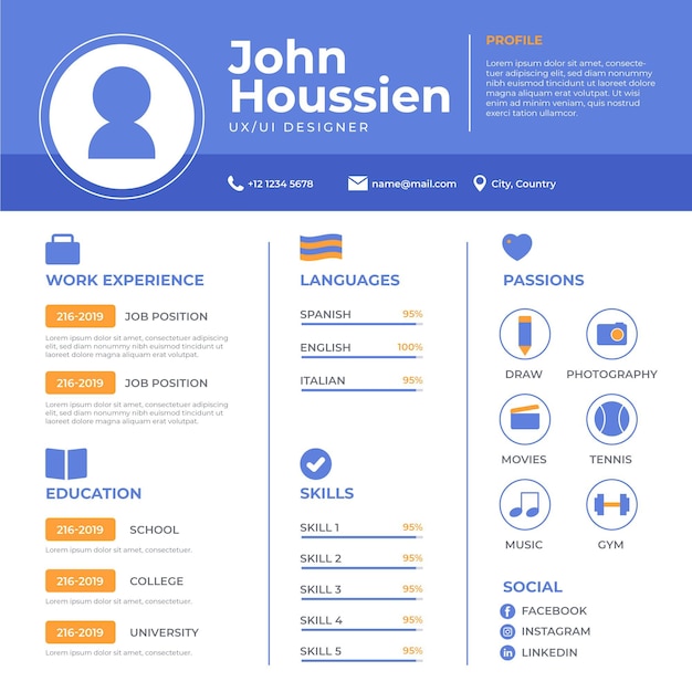 Free vector online cv illustration concept