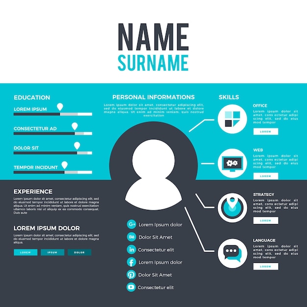 Free vector online cv template design