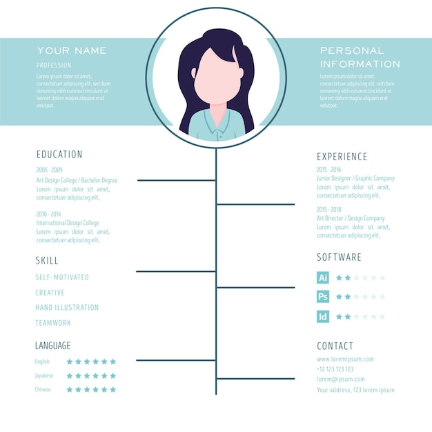 Free vector online cv template