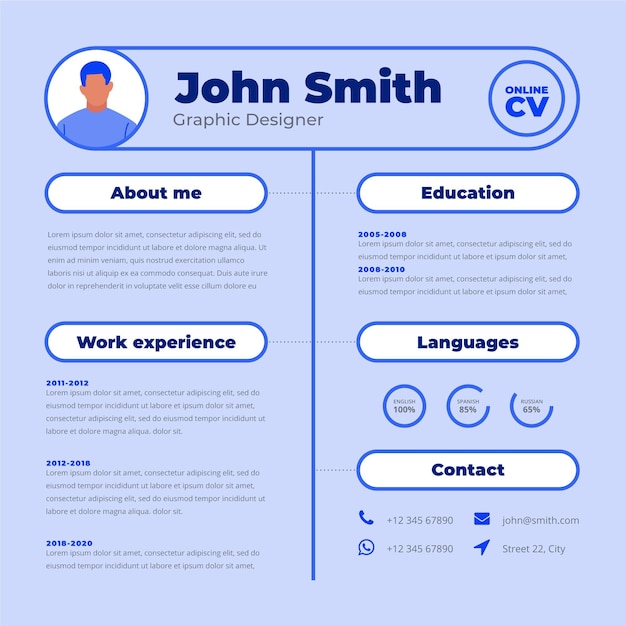 Free vector online cv template