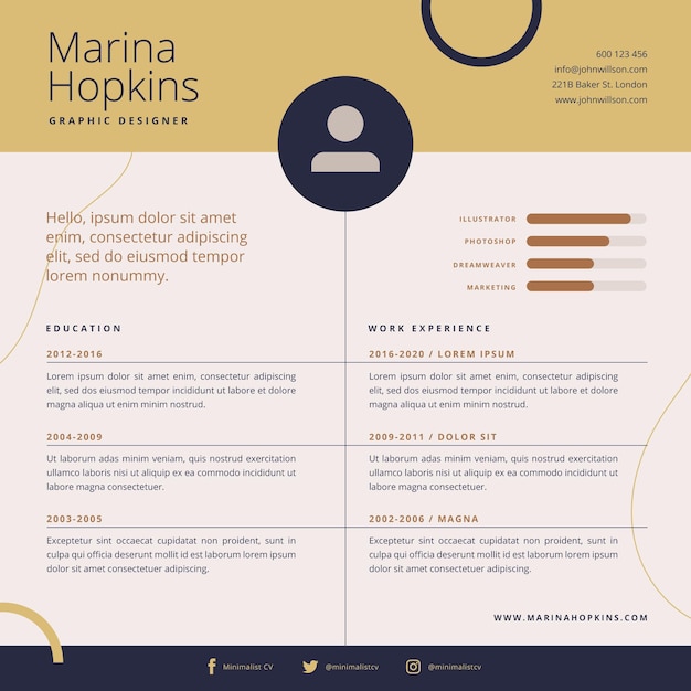 Free vector online cv template