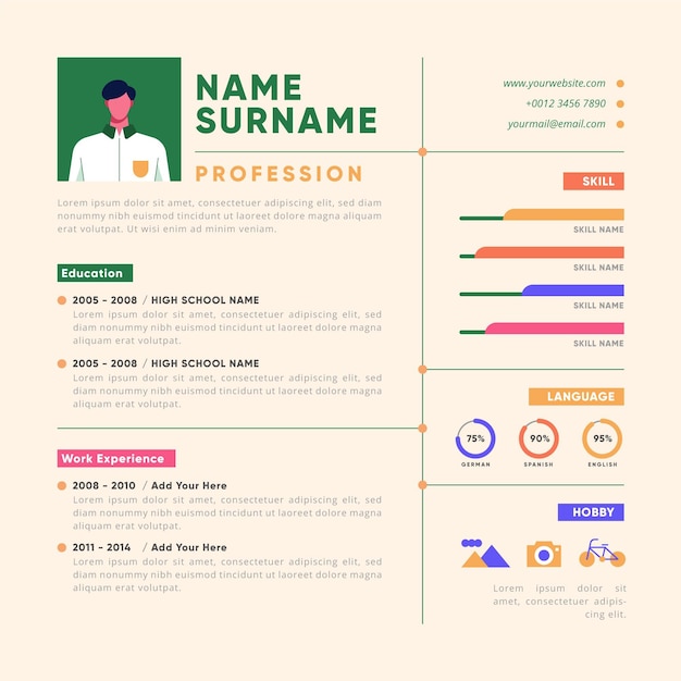 Free vector online cv template