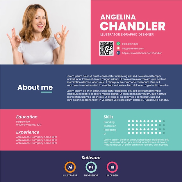 Free vector online cv with image template