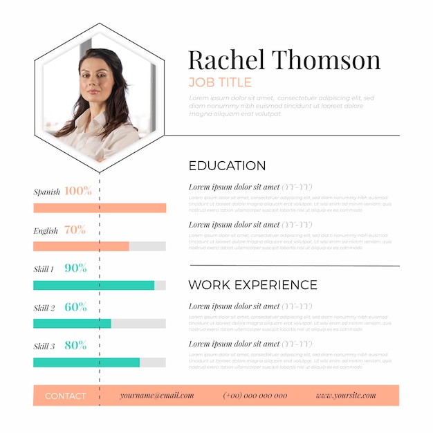 Free vector online cv with photo