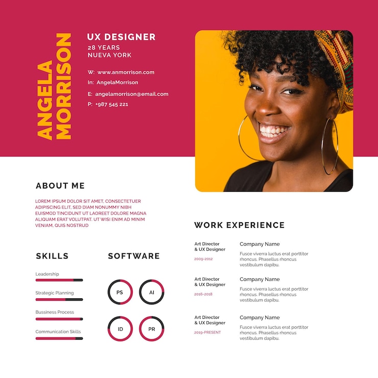 Free Vector online cv of a young future employer